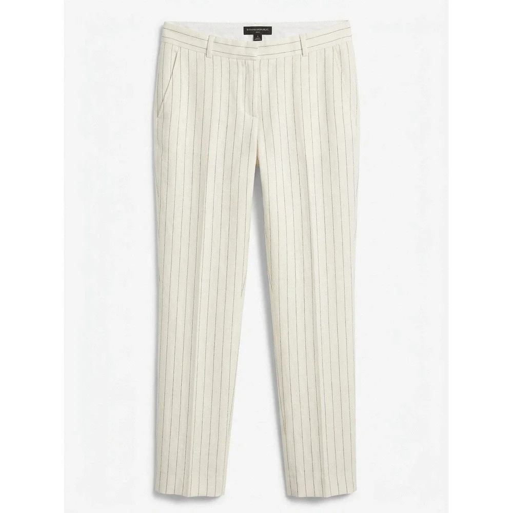 Banana Republic Linen Dress Pants Womens 12 L Office Corporate Summer Chic Boho